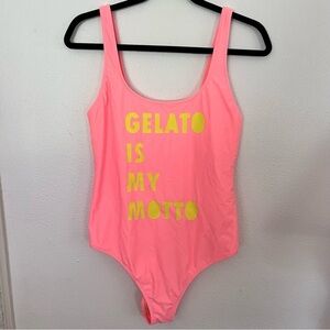 Aerie Gelato is My Motto One Piece Cheeky Swimsuit, Size Large